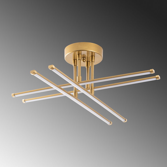 Opviq Lámpara de Araña 13664 Dorada Metal 61 cm Ancho Elegante Glamour para Salón Comedor Dormitorio